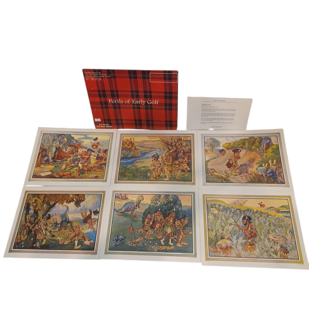 Perils of Early Golf Art Prints Walter Duff with insert/cover Imperial Tobacco